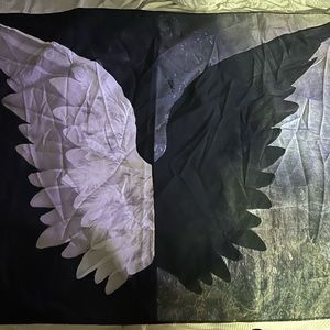 Black and white wings wall tapestry